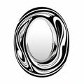 Abstract Mirror: A Solid Black Vector Illustration In Abstract Style
