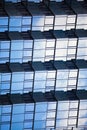 Abstract mirrored reflective geometric 3d background. Scales building. Blue reticulated facade Royalty Free Stock Photo