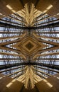 Abstract Mirrored Roof Kaleidoscope Background.