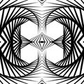 Abstract mirrored vortex background, pattern. Spirally monochrom