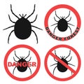 Abstract Mite Warning Sign. Tick. Icon