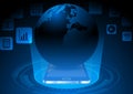 Abstract mobile phone and application with earth concept design some Elements of this image furnished by NASA