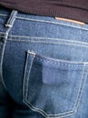 Abstract mobile phone in the back pocket of jeans - placeholder Royalty Free Stock Photo