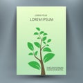 Abstract mock up composition with small tree. A4 brochure title sheet