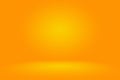 Abstract mockup smooth orange gradient studio room wall background.