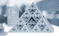 Abstract model pyramid printed on 3d printer.