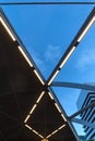 Abstract of a modern architectural structure of the train station roof Royalty Free Stock Photo