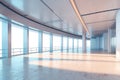Abstract modern architecture background, empty open space interior. 3D rendering Royalty Free Stock Photo
