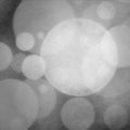 Abstract modern background design with floating transparent circle shapes with linen or canvas style texture