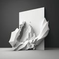 Abstract modern background, jagged, sharp boulder jutting out of the side of a mountain AI generation