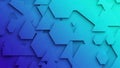 Blue and turquoise geometric background with overlapping hexagons and triangles Royalty Free Stock Photo