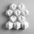 Abstract modern background, rhombic dodecahedron with twelve diamond-shaped faces. AI generation