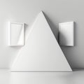 Abstract modern background, tetrahedron with four triangular surfaces. AI generation