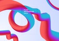 Abstract modern Background trendy vibrant gradient color. Flow Shape red, pink and blue color 3D with spiral liquid or twisted
