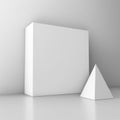 Abstract modern background, truncated pyramid with a flat top. AI generation