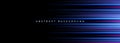 Abstract modern black wide banner background with blue glowing high-speed and movement lights effect. Royalty Free Stock Photo