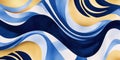 Abstract modern blue gold wave pattern background Royalty Free Stock Photo