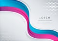 Abstract modern blue and pink gradient wave shape on white background with copy space for text Royalty Free Stock Photo