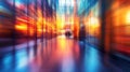 Abstract Modern Building Interior Corridor With Blurred Motion Royalty Free Stock Photo