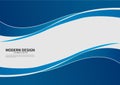 Abstract vector modern business background banner beautiful blue wave Royalty Free Stock Photo