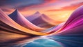 Abstract Modern Business Background pink and orange collumn background with wave on digital art concept Royalty Free Stock Photo