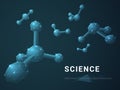 Abstract modern business background vector depicting science in shape of molecules on blue background Royalty Free Stock Photo