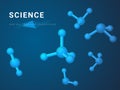 Abstract modern business background vector depicting science in shape of molecules on blue background Royalty Free Stock Photo