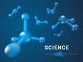 Abstract modern business background vector depicting science in shape of molecules on blue background Royalty Free Stock Photo