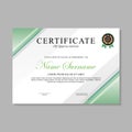 Abstract modern certificate template design with green and white color Royalty Free Stock Photo