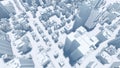 Abstract modern city white architectural model 3D Royalty Free Stock Photo