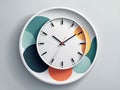 Abstract Modern Clock Design Vibrant Circles and Precise Time at 1010 AM Royalty Free Stock Photo