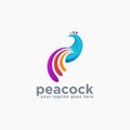 Abstract modern colorful peacock logo icon vector template Royalty Free Stock Photo