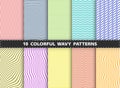 Abstract modern colorful stipe line of wavy set pattern design collection. Decorating for book, ad, print, magazine, annual report