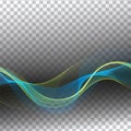 Abstract modern colorful wave transparent background Royalty Free Stock Photo