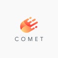 Abstract modern comet fall logo icon vector template