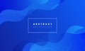 Abstract modern curve wave presentation background. Dynamic diagonal bending shapes composition in blue color gradient with copy