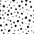 Abstract modern dalmatian seamless pattern. Animals trendy background. Black and white decorative vector illustration