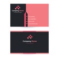 Abstract modern Double-sided business card in gray and pink colors.