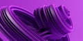 Abstract modern dynamic violet flowing curve swirl or twirl spiral shape lines on violet background Royalty Free Stock Photo