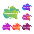 Abstract Modern Dynamical Gradient Colored Liquid Fluid Shape Banner