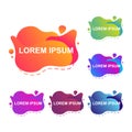 Abstract Modern Dynamical Gradient Colored Liquid Fluid Shape Banner