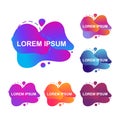 Abstract Modern Dynamical Gradient Colored Liquid Fluid Shape Banner