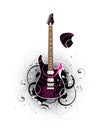 Abstract with modern electric guitar and mediator Royalty Free Stock Photo