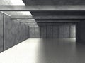 Abstract modern empty room. Concrete walls. Architecture background