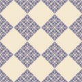Abstract modern fractal ivory and navy seameless pattern