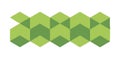 Abstract modern geometric pattern featuring isometric green cubes in a repeating 3D interlocking design Royalty Free Stock Photo