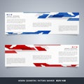 Abstract modern gradient blue and red technology banners