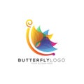 Abstract Modern Gradient Butterfly Logo Template