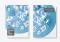 Abstract modern graphic elements. Brochure cover temlates. Dynamical blue forms and sahapes. Vector banners with flowing Royalty Free Stock Photo