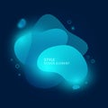 Abstract modern graphic elements. Dynamic blue neon colored cloud forms. Gradient 3d abstract banners with bright Royalty Free Stock Photo